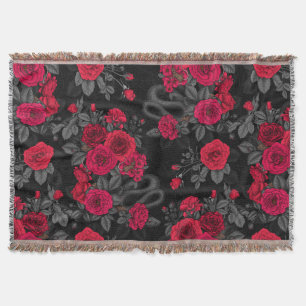 Hidden in the roses throw blanket