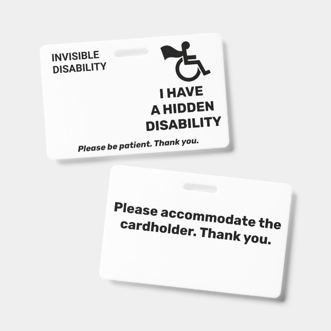 Hidden Invisible Disability Alert Card | Custom Ph ID Badge (Front & Back)