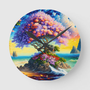 Hidden Island in the Ocean Round Clock