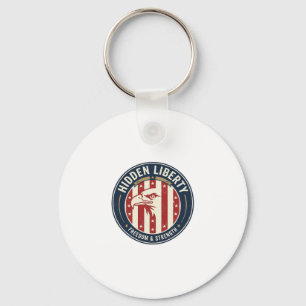 Hidden Liberty Patriotic Patriotic Optical Illusio Key Ring