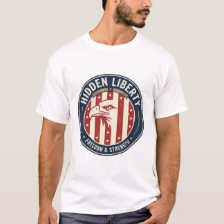 Hidden Liberty Patriotic Patriotic Optical Illusio T-Shirt