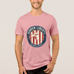 Hidden Liberty Patriotic Patriotic Optical Illusio Tri-Blend Shirt