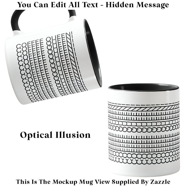 Hidden Message Coffee Queen 115B Funny Novelty Mug (Creator Uploaded)