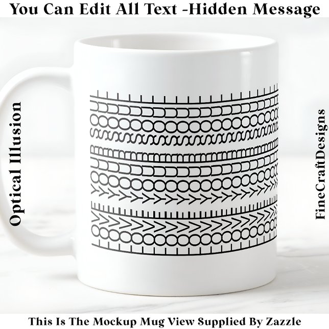 Hidden Message Love Your Soul, Custom 109B Quote Coffee Mug (Creator Uploaded)