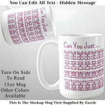 Hidden Message Shut The Fuh Cup 155MW Funny Adult 