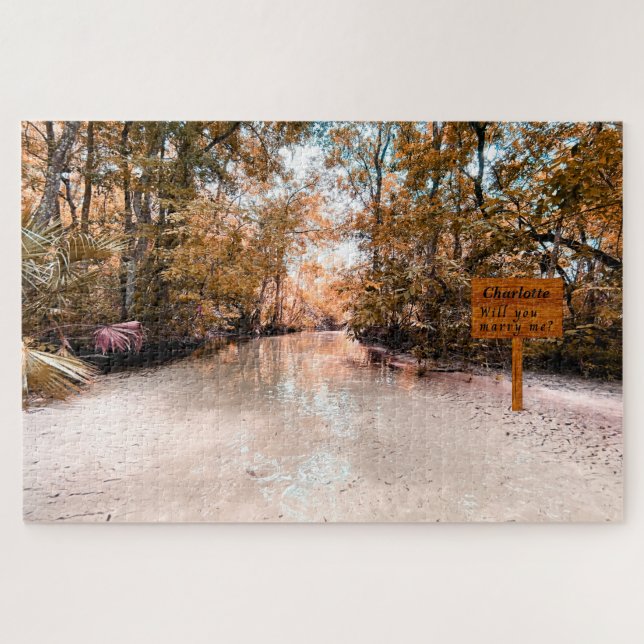 Hidden Message Sunrise Stream Marry Me Puzzle (Horizontal)