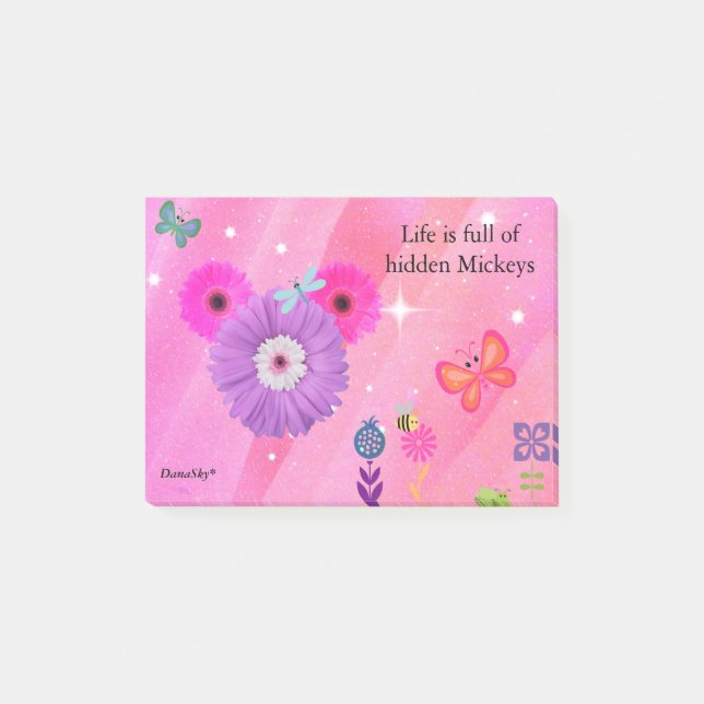 HIDDEN MICKEY spring flower POST IT Post-it Notes (Front)