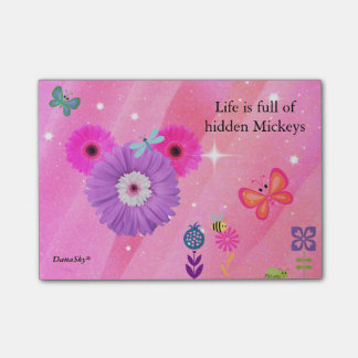 HIDDEN MICKEY spring flower POST IT Post-it Notes