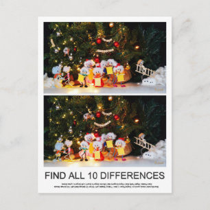 Hidden object image of 10 differences of the Chris Postcard
