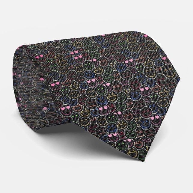 Hidden Rave Energy – Neon Pulse Tie (Rolled)