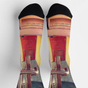 Hidden Red Door Cityscape Crew Socks