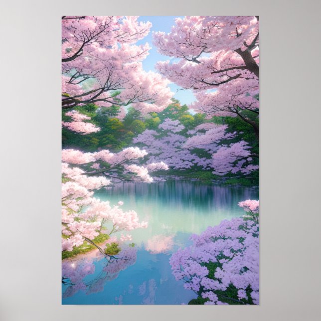 Hidden Sakura Pond Poster (Front)