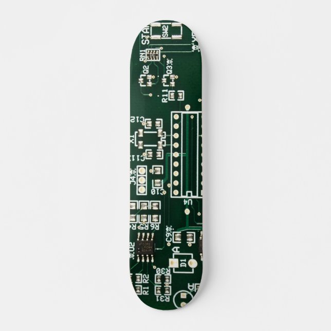 hidden skulls circuit board skateboard (Front)