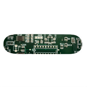hidden skulls circuit board skateboard