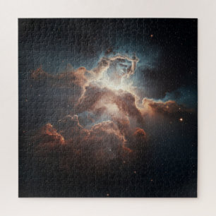 Hidden Spirit Among Galactic Atmosphere in Space Jigsaw Puzzle