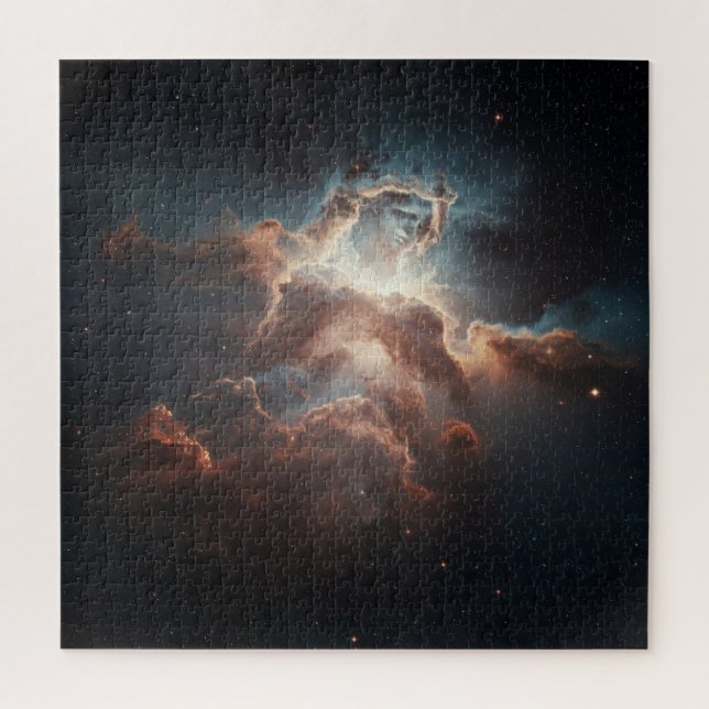 Hidden Spirit Among Galactic Atmosphere in Space Jigsaw Puzzle (Vertical)