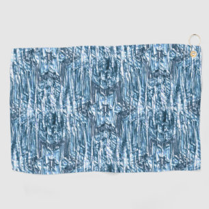 Hidden star in jagged carved stripes, silvery blue golf towel
