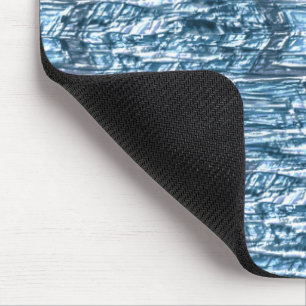 Hidden star in jagged carved stripes, silvery blue mouse pad