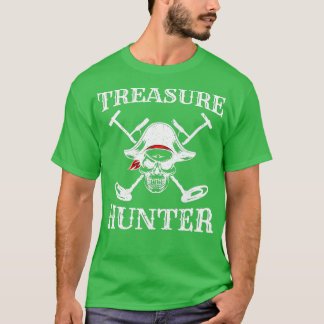 Hidden Treasure Hunter Pirate  Metal Detector Gold T-Shirt