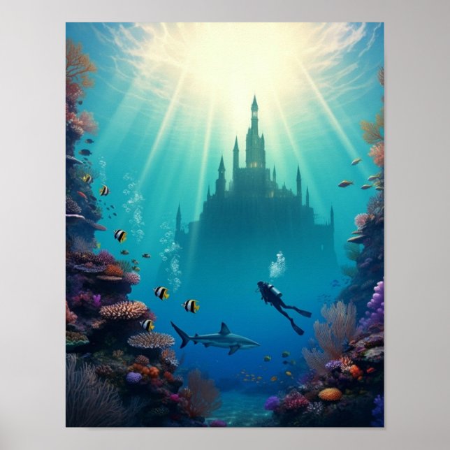 hidden underwater castle poster (Front)