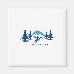 Hidden Valley New Jersey Ski Resort Skiing Skier Magnet