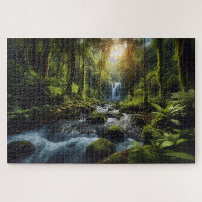 Hidden Waterfall - Breathtaking Scenic Landscape Jigsaw Puzzle (Horizontal)