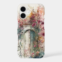 Hidden wood doors secret garden dreamy watercolor