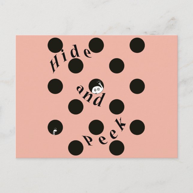 Hide and a Peek in a Dot Postcard (Front)
