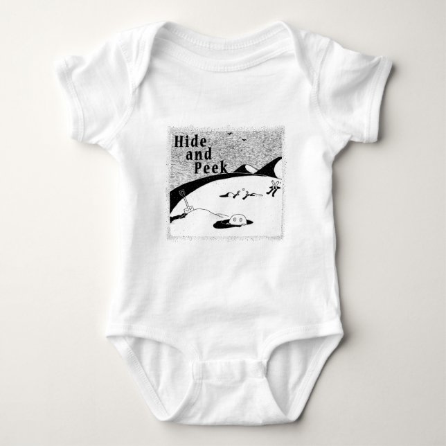 Hide and Peek Hole (transparent background) Baby B Baby Bodysuit (Front)