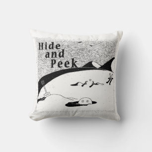 Hide and Peek Hole (transparent background) Throw Cushion