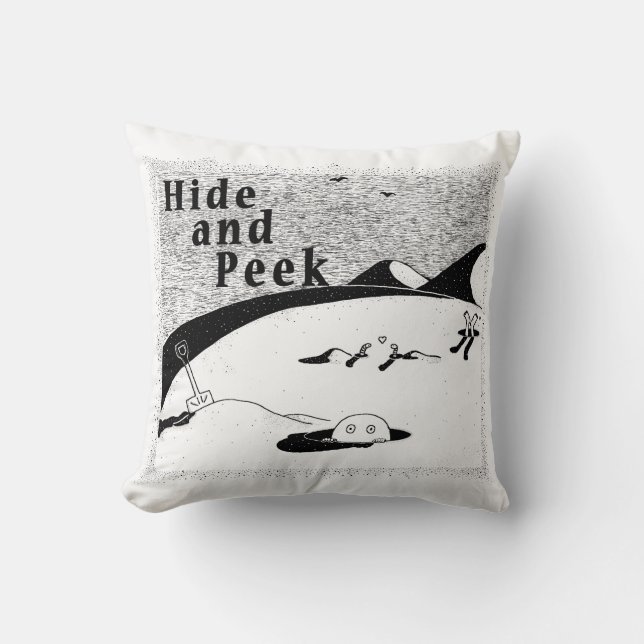 Hide and Peek Hole (transparent background) Throw  Cushion (Front)