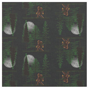 Hide and Seek Bigfoot In Forest Fabric