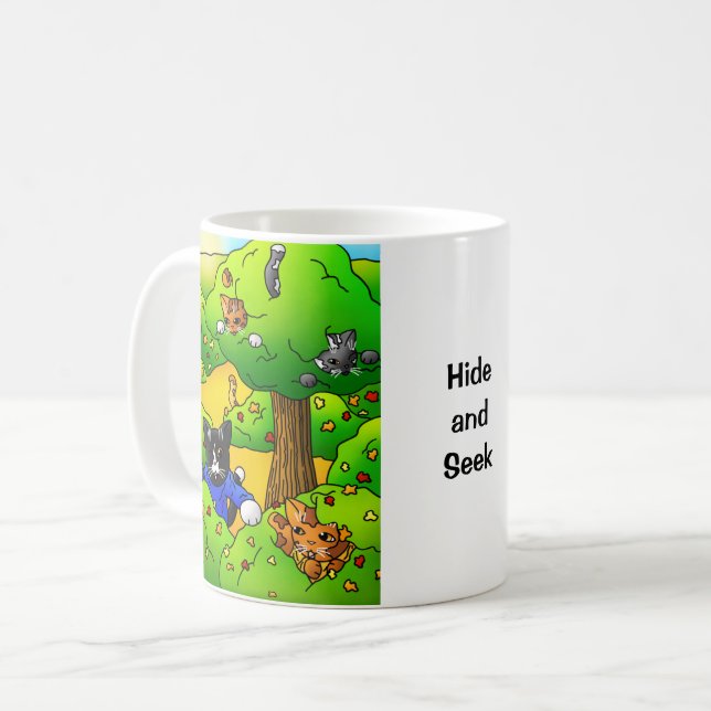 Hide and Seek Cats Coffee Mug (Front Left)