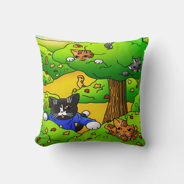 Hide and Seek Cats Cushion (Front)