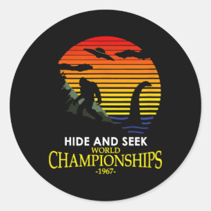 Hide And Seek Champion Nessie Lochness Bigfoot Yet Classic Round Sticker