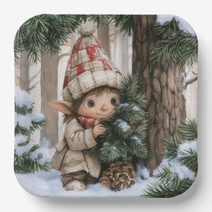 Hide and Seek Elf Paper Plate
