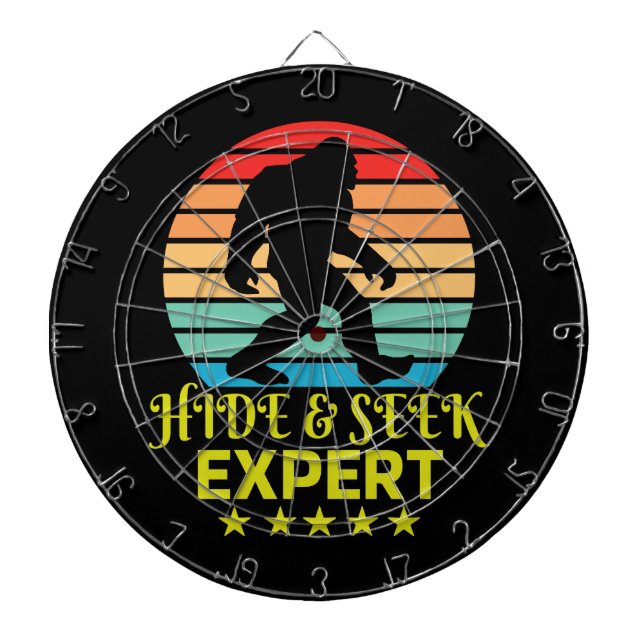 Hide And Seek Expert Bigfoot Funny Dartboard (Front)