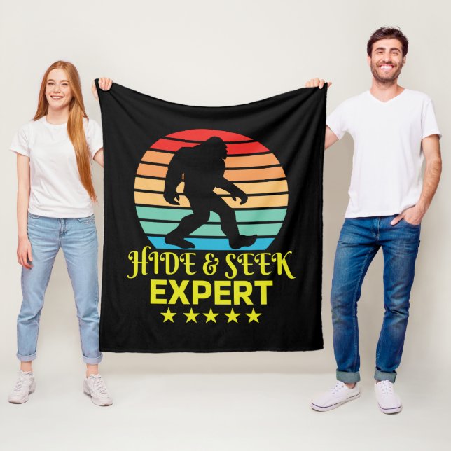 Hide And Seek Expert Bigfoot Funny Fleece Blanket (In Situ)