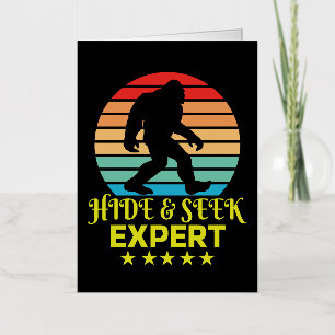 Hide And Seek Expert Bigfoot Funny Foil Greeting Card