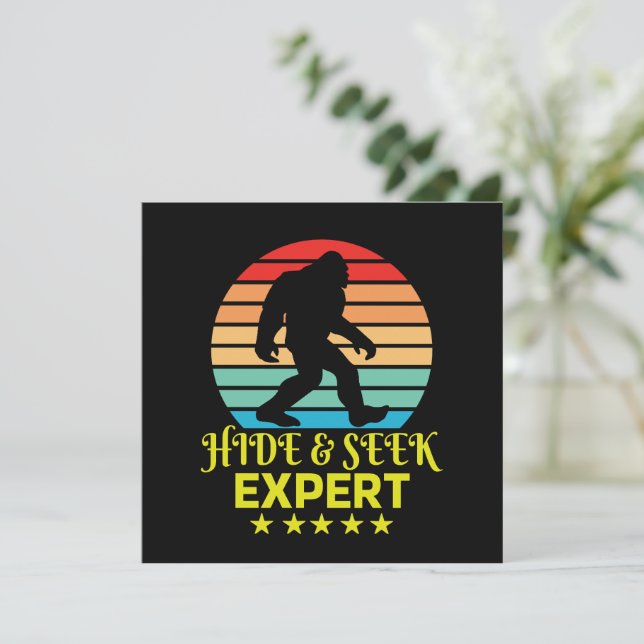Hide And Seek Expert Bigfoot Funny Invitation (Standing Front)