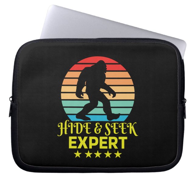 Hide And Seek Expert Bigfoot Funny Laptop Sleeve (Front)