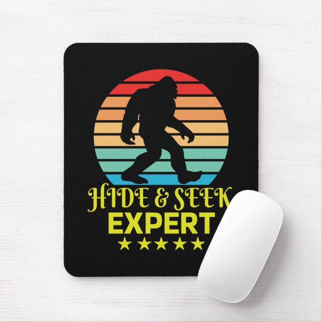 Hide And Seek Expert Bigfoot Funny Mouse Pad (With Mouse)