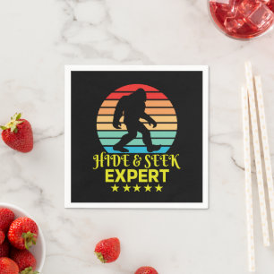 Hide And Seek Expert Bigfoot Funny Napkin