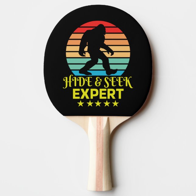 Hide And Seek Expert Bigfoot Funny Ping Pong Paddle (Back)