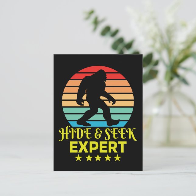 Hide And Seek Expert Bigfoot Funny Postcard (Standing Front)