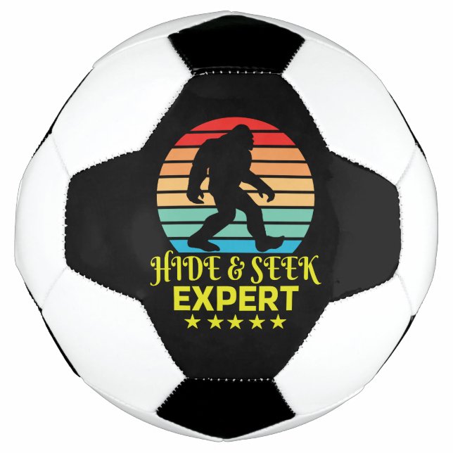 Hide And Seek Expert Bigfoot Funny Soccer Ball (Front)