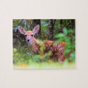 Hide and Seek With a Spotted Fawn - 8x10 inch Jigsaw Puzzle