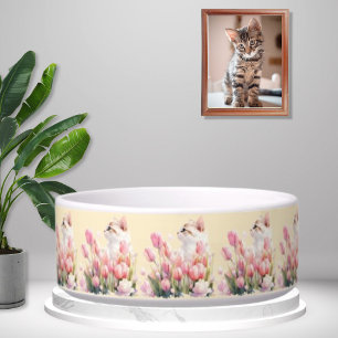 Hide & Seek Kitty Pink Floral Bowl