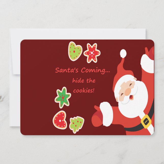 Hide your Cookies Santa's Coming Christmas Invite (Front)