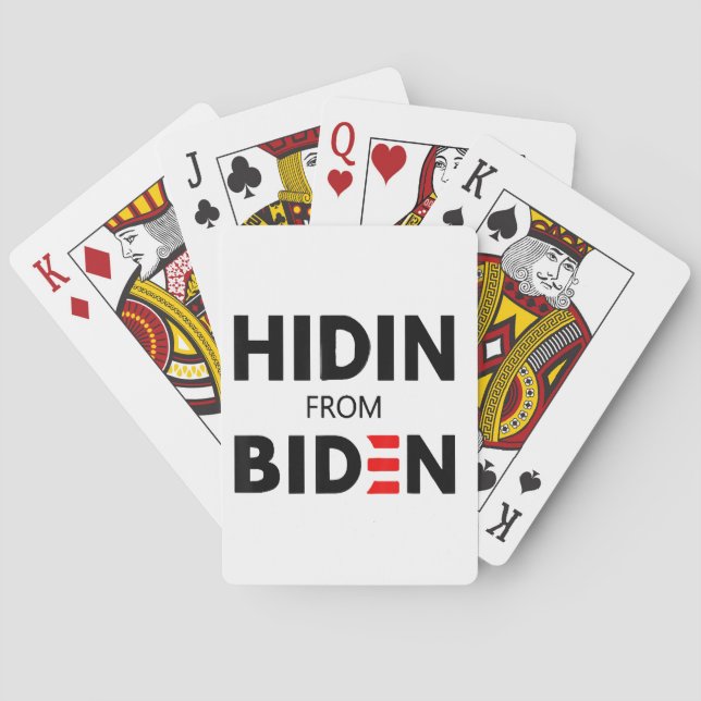 HIDEN FROM BIDEN funny meme political Joe Campaign Playing Cards (Back)
